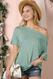 Flowy Folded One Off Shoulder Top