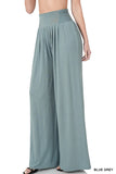 SMOCKED WAIST WIDE LEG PANTS