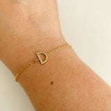 Dainty Sparkle Initial Bracelet