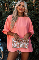 Pink Smocked Wrist Shift Top