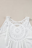 White Bohemian Crochet Patchwork Sleeveless Tunic