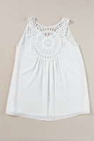 White Bohemian Crochet Patchwork Sleeveless Tunic