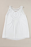 White Bohemian Crochet Patchwork Sleeveless Tunic