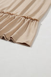 Parchment Smocked Waist Ruffled Maxi Skirt