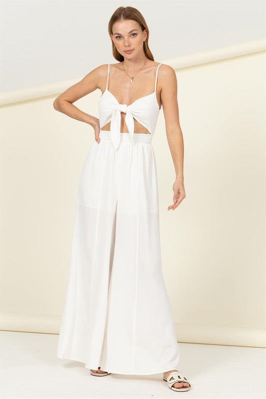 REMEMBER ME FRONT SASH CUTOUT JUMPSUIT