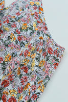 Multicolor Wrapped V Neck Floral Tank Crop Top