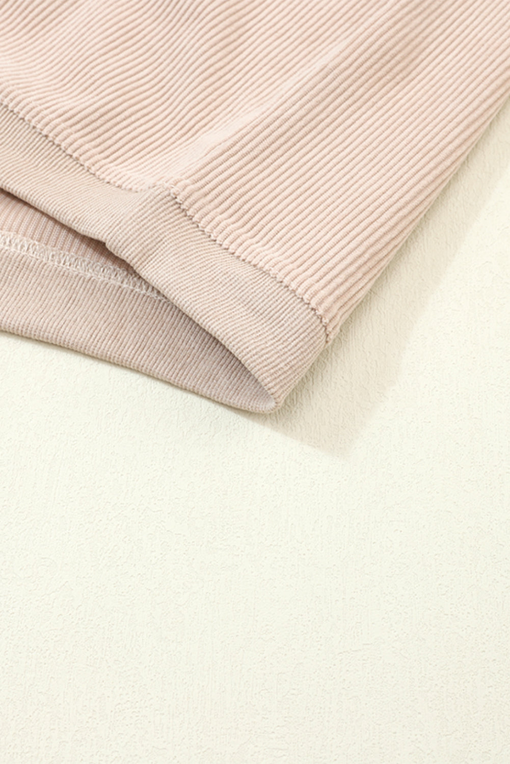 Apricot Ribbed Corded Oversized Sweatshirt