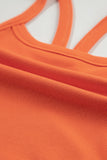Grapefruit Orange Athletic Ribbed Cropped Cami Top