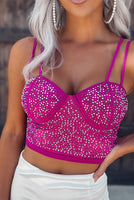 Rose Rhinestone crop top