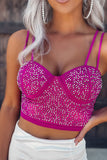 Rose Rhinestone crop top