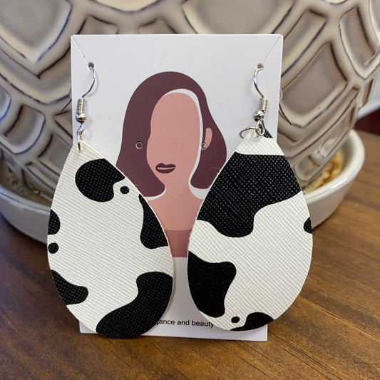 Cow print earrings